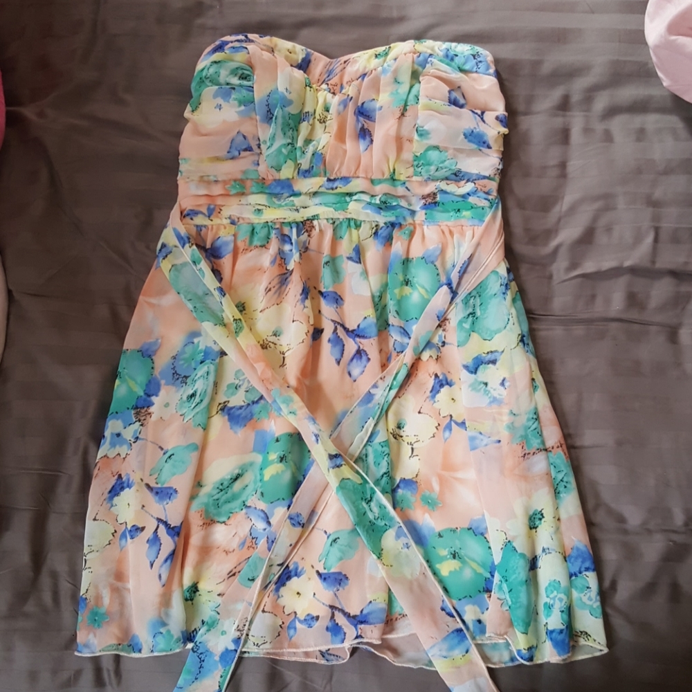 Strapless mini dress